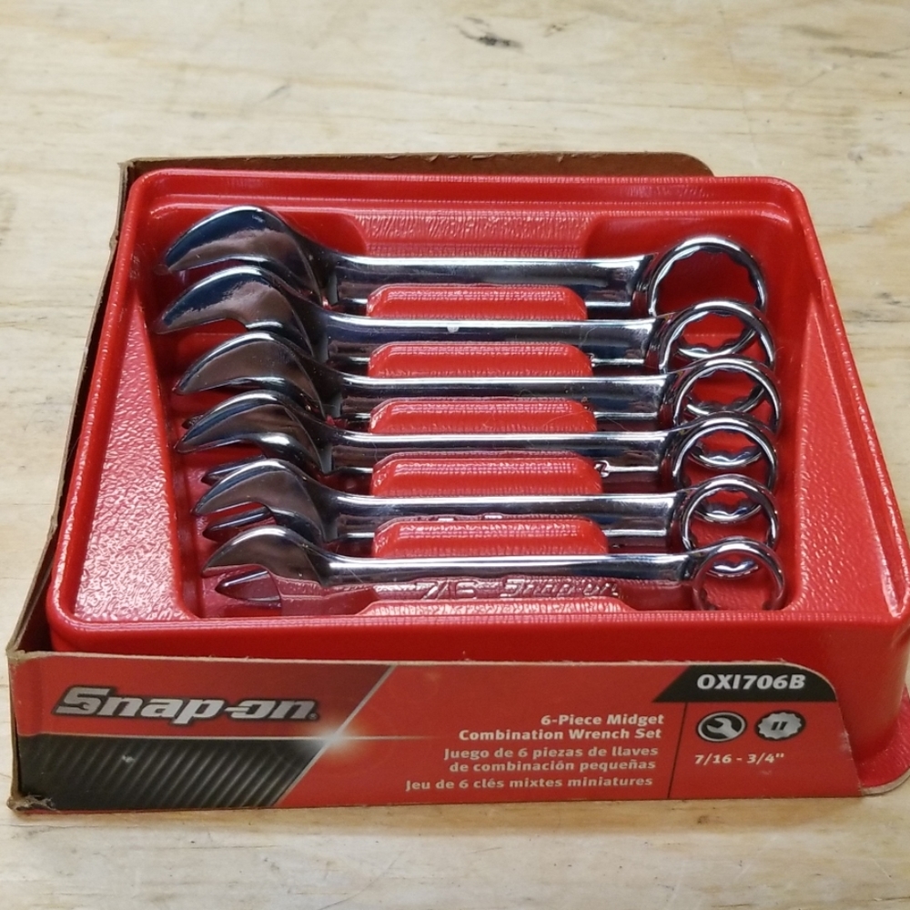 Snap On 6 pc Midget Combination Wrench Set